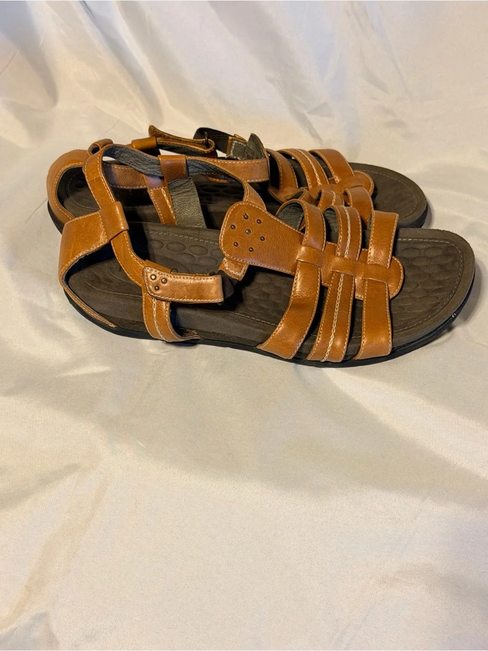 Privo by Clarks Women’s Leather Gladiator Comfort Sandals Brown Adjustable 7.5